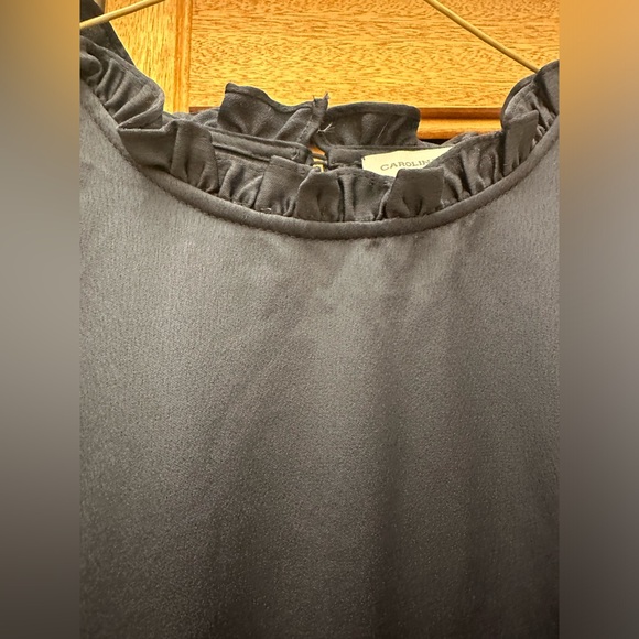 Carolina Belle Montreal Navy Bell Sleeve wt Ruffle Collar Dress Size Small - Picture 3 of 10